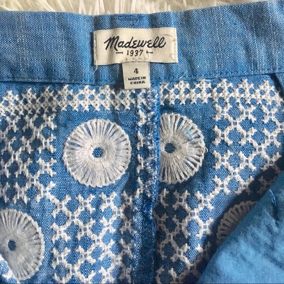 Madewell Cambray Sunstitched Shorts Size 4 - Picture 6 of 6